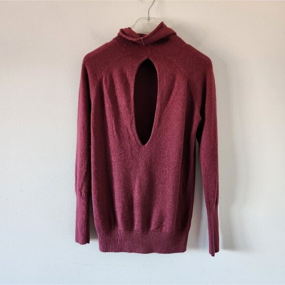 ARITZIA | Wilfred sweater mock neck open back silk cashmere red sz Small - Picture 3 of 4